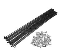 X AUTOHAUX 36pcs Bicycle Carbon Steel Spokes 14G 234mm with Nipples Black