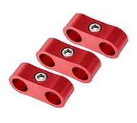 X AUTOHAUX 3pcs AN4 Car Hose Separator Clamp Fuel Line Connector Red