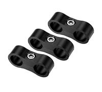 X AUTOHAUX 3pcs AN6 Car Hose Separator Clamp Fuel Line Connector Black