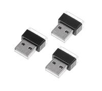X AUTOHAUX 3pcs Mini USB LED Light DC5V Car Interior Atmosphere Lamp Ice Blue