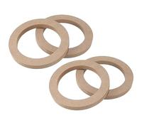 X AUTOHAUX 4 Pcs 5" Universal Wooden Khaki Car Speaker Subwoofer Spacer Rings