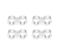 X AUTOHAUX 4 Pcs AN8 Car Hose Separator Clamp Fuel Line Connector Silver Tone