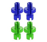 X AUTOHAUX 4 Pcs M10 Brake Clutch Cable Adjuster Screw for Motorcycle Green | Adjusting Bolt with Slotted, Aluminum Alloy, Blue Green, for Bike Scooter