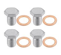 X AUTOHAUX 4 Pcs M12x1.5 Steel Engine Oil Drain Plug Screw with Gasket for BMW