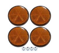 X AUTOHAUX 4 Pcs M6x1.0 Orange Round Screw on Reflective Warning Reflector