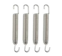 X AUTOHAUX 4 Pcs Motorcycles Universal Exhaust Pipe Spring 80mm 3.15" Stainless Steel Exhaust Pipe Spring Hook Modified Accessory Silver Tone