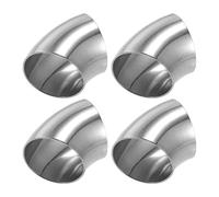 X AUTOHAUX 4 Pcs OD 2 Inch 45 Degree SS304 Stainless Steel Exhaust Elbow Pipe