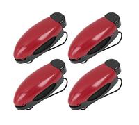 X AUTOHAUX 4 Pcs Red Black Plastic Car Sun Visor Sunglasses Card Holder Clip