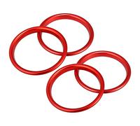 X AUTOHAUX 4 Pcs Red Car Air Conditioner Vent Ring Outer Trim Aluminum Alloy
