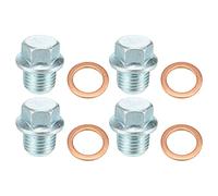 X AUTOHAUX 4 Set M14x1.5 Car Engine Oil Drain Plug with Washer MD050316 for Mitsubishi Outlander 2003-2016 for Volvo Steel Silver Tone