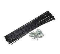 X AUTOHAUX 40 Pcs 14G J Bend 226mm Bike Bicycle Spokes with Nipples Black