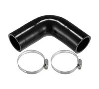 X AUTOHAUX 40mm/1.57" ID 100mm/3.94" Length 90 Deg Black Silicone Hose | 1 Set, with Clamps, Universal, Coolant Hose, High Temp, Turbo Intercooler, Direct Fit, Radiator Coolant