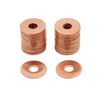 X AUTOHAUX 40pcs M6 x 18mm x 1mm Copper Flat Washer Sealing Ring for Screw Bolt