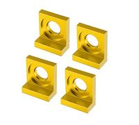 X AUTOHAUX 4pcs 15mm Dia Hole Chain Adjuster Block Tensioner Gold Tone Metal