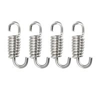 X AUTOHAUX 4pcs 43mm 1.69" Motorcycle Muffler Exhaust Pipe Spring Silver Tone