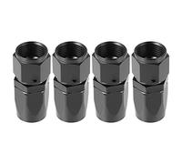 X AUTOHAUX 4pcs AN8 Straight Swivel Hose End Fitting Adapter Black | Car Hose End Fitting, for PTFE Fuel Oil Line, Durable Construction