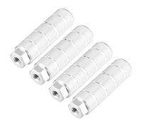 X AUTOHAUX 4pcs Bicycle Rear Foot Pegs Footrests Silver Tone Fit 3/8 Inch Axles