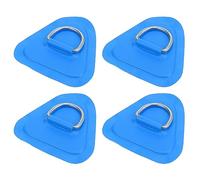 X AUTOHAUX 4pcs D Ring Patch for Inflatable Boat Kayak Canoe Deck Blue