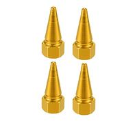 X AUTOHAUX 4pcs Gold Tone Car Spike Wheel Tyre Tire Valve Air Stem Cap Cover