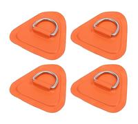 X AUTOHAUX 4pcs Kayak D Ring Patch PVC Stainless Steel Triangle Shape Orange
