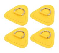 X AUTOHAUX 4pcs Kayak D Ring Patch PVC Stainless Steel Triangle Shape Yellow