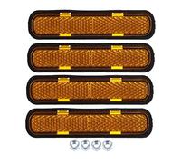 X AUTOHAUX 4pcs M5x0.8 Orange Rectangular Screw on Reflective Warning Reflector