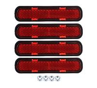 X AUTOHAUX 4pcs M5x0.8 Red Rectangular Screw Mount Reflective Warning Reflector