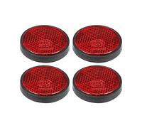 X AUTOHAUX 4pcs M6x1.0 Red Screw Mount Warning Reflector for Motorcycle 44.5mm