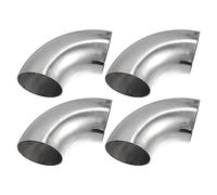 X AUTOHAUX 4pcs OD 3" 90 Degree Stainless Steel Bend Tube Exhaust Elbow Pipe