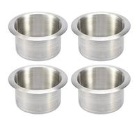 X AUTOHAUX 4pcs Stainless Steel Cup Drink Holder Silver Tone for Boat RV