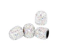 X AUTOHAUX 4PCS Valve Stem Caps Faux Crystal Bling Car Tire Valve Caps Silver