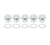 X AUTOHAUX 5 Sets M18x1.5 Metal Car Engine Oil Pan Drain Bolt Plug with Gasket