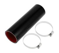 X AUTOHAUX 54mm/2.13" ID 200mm 7.87" Length 0 Degree Silicone Straight Coupler Hose 4-Ply Reinforced 5mm Thick Straight Silicone Hose Coupler W/Clamps Turbo Intercooler Pipe Black Red 1 Set