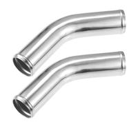 X AUTOHAUX 57mm 2.25" OD 4" 100mm Leg Length Universal Car Aluminum Alloy Tube Intercooler Pipe 45 Degree Bend Elbow Air Intake Joiners Tubing - Pack of 2