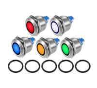 X AUTOHAUX 5pcs Car LED Indicator Light 19mm 230V Interior Assorted Color