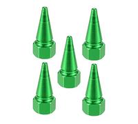X AUTOHAUX 5pcs Green Car Bike Spike Wheel Tyre Tire Valve Air Stem Cap Cover