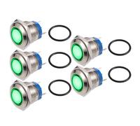X AUTOHAUX 5Pcs LED Indicator Light 16mm 12V Dash Signal Lamp Internal Green