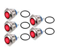 X AUTOHAUX 5Pcs LED Indicator Light 16mm 12V Dash Signal Lamp Internal Red
