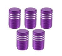 X AUTOHAUX 5pcs Purple Car Bike Tire Valve Stem Cap Wheel Rims Dust Proof Cover