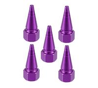 X AUTOHAUX 5pcs Purple Car Spike Wheel Tyre Tire Valve Air Stem Cap Cover