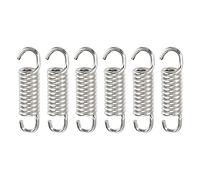 X AUTOHAUX 6 Pcs 43mm 1.69" Motorcycle Muffler Exhaust Pipe Spring Silver Tone