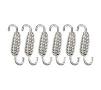 X AUTOHAUX 6 Pcs 55mm 2.17" Motorcycle Muffler Exhaust Pipe Spring Silver Tone