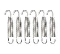 X AUTOHAUX 6 Pcs 58mm 2.28" Motorcycle Muffler Exhaust Pipe Springs Silver Tone