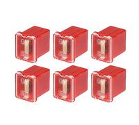 X AUTOHAUX 6 Pcs Mini Box Shaped Fuse 50 Amps, Universal for Car Truck Red