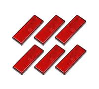 X AUTOHAUX 6 Pcs Rectangular Safety Reflective Self Adhesive Reflector Red