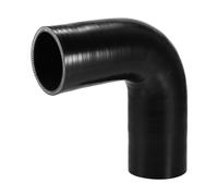 X AUTOHAUX 60mm 2.36" ID 150mm/5.91" Length 90 Degrees Silicone Elbow Hose 5mm Thickness 4-Ply Reinforced High Temp Turbo Intercooler Intake Pipe Universal Black 1 Pcs