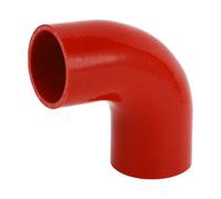 X AUTOHAUX 60mm-65mm/2.36"-2.56" ID 100mm/3.94" Length 90 Degrees Silicone Elbow Hose 5mm Thickness 4-Ply Reinforced High Temp Turbo Intercooler Intake Pipe Universal Red 1 Pcs