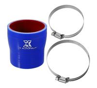 X AUTOHAUX 64-70mm 2.52"-2.76" ID Straight Silicone Hose Tube Blue Red for Car