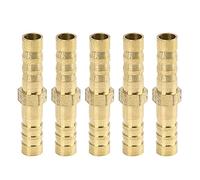 X AUTOHAUX 6mm Brass Barb Hose Fitting Straight Joiner for Air Water Oil 5pcs