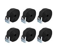 X AUTOHAUX 6pcs 1" x 12' Car Cargo Tie Down Straps with Cam Lock Buckle Black